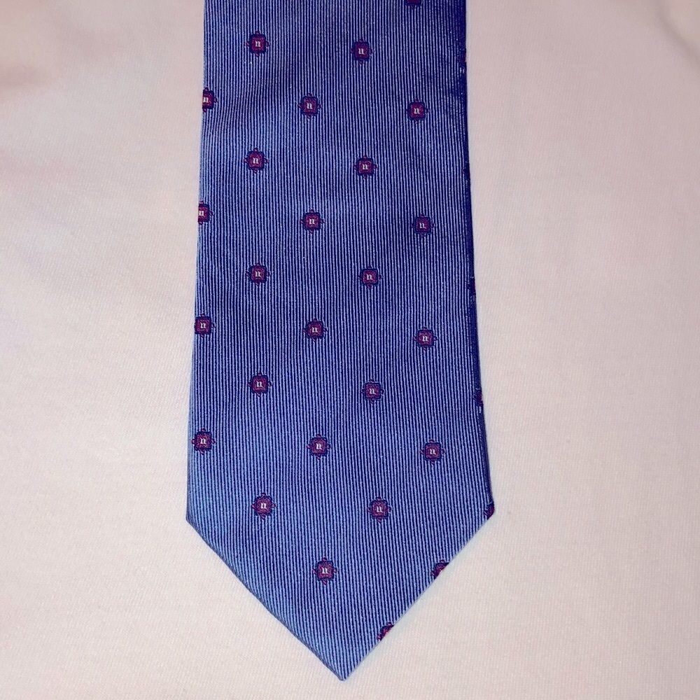 ALBY Sky Blue Cherry Red SILK Tie
